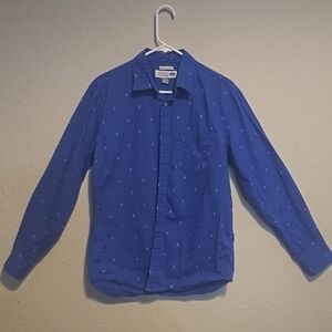 Old Navy Men's Blue Casual Button Down Shirt Classic Anchor Print